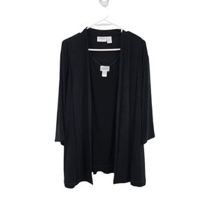 Chico's Travelers Women's 2 Piece Tank Top and Cardigan Set Black - XL